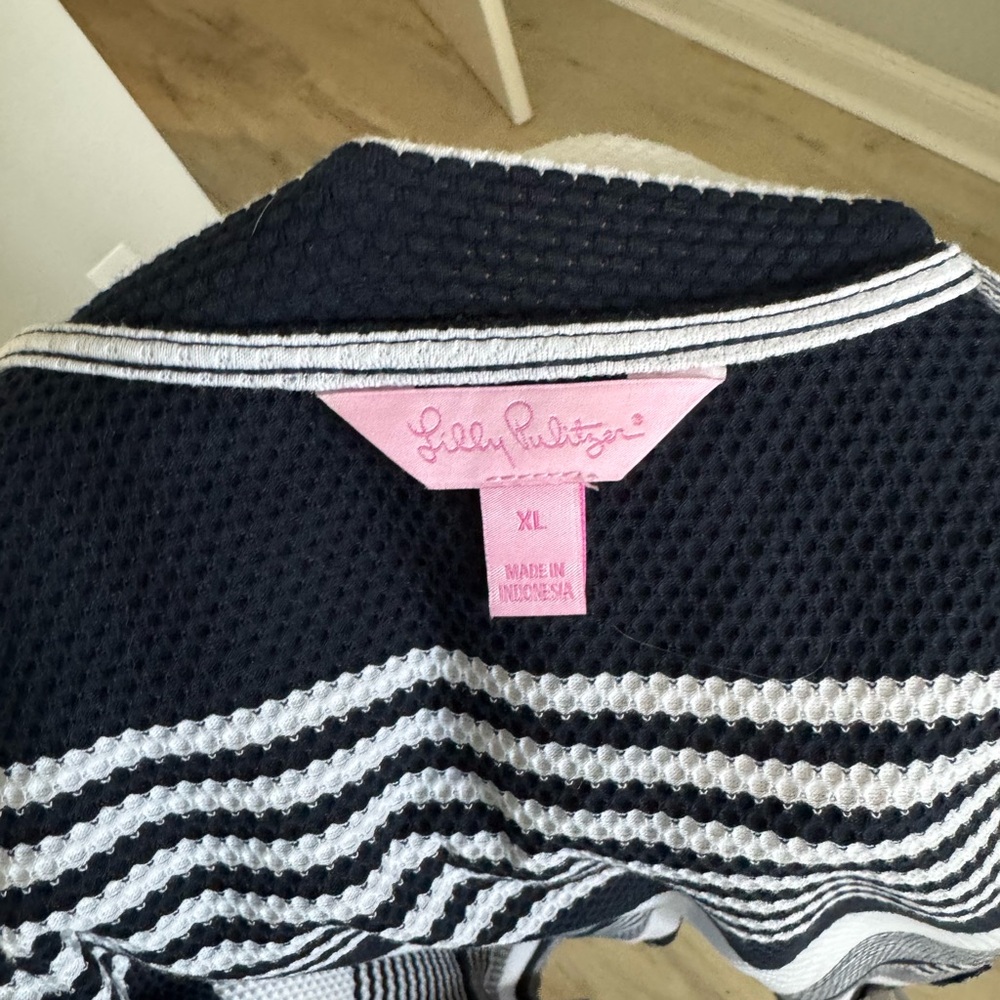 Lilly Pulitzer Black and White Striped Knit Top